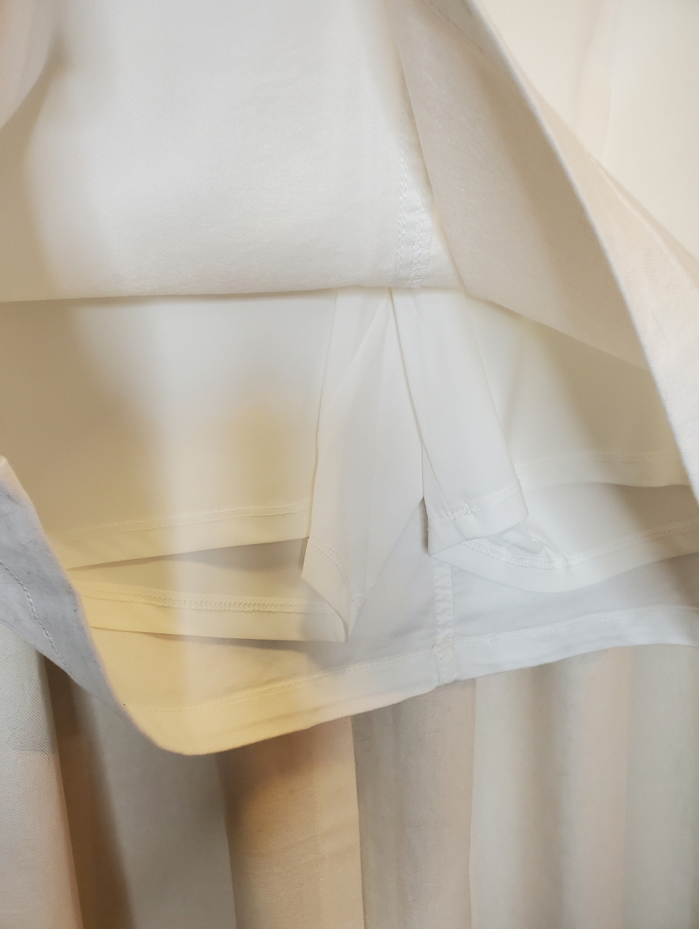 NWT White Stretch Cotton Blend A-Line Skirt With Shorts - Picture 3 of 4